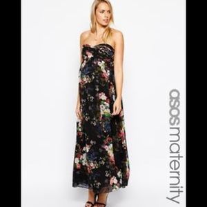 ASOS Maternity Digital Floral Maxi Dress with detachable straps in size 6